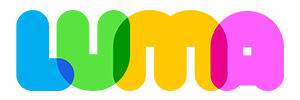 Luma Logo white text